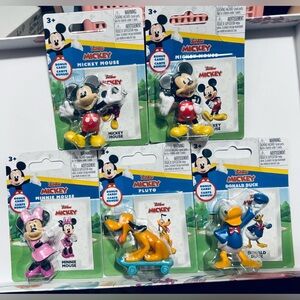 Full Set of Disney Mickey Mouse & Friends Mini Figures with Collectable Cards